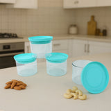 Airtight Container Jar 4 Pc Set With Stylish Tray for Kitchen Unbreakable Jar Set for Multipurpose Storage ( Mukhwas Dani )