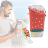 Portable Cute Water Bottle for Kids, Unique Ice Cream Shape water cup, sicle Shaped Plastic Kettle with Straw, Adjustable Shoulder Strap, BPA free, Leakproof (300 ML)