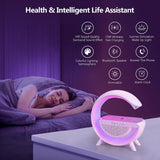 3-in-1 Multi-Function LED Night Lamp with Bluetooth Speaker, Wireless Charging, for Bedroom for Music, Party and Mood Lighting - Perfect Gift for All Occasions  blootuth speaker (Media Player)