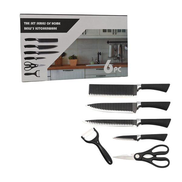 Stainless steel knife set with chef peeler and scissors