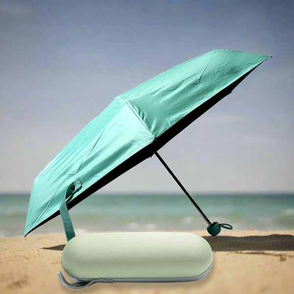 5 Fold Manual Open Umbrella With Capsule Case | Windproof, Sunproof & Rainproof with Sturdy Steel Shaft & Wrist Straps | Easy to Hold & Carry | Umbrella for Women, Men & Kids 