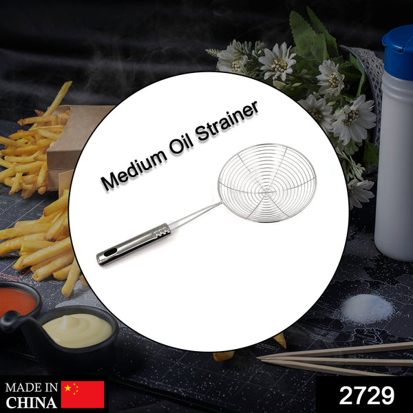 Oil strainer with handle for medium capacity frying