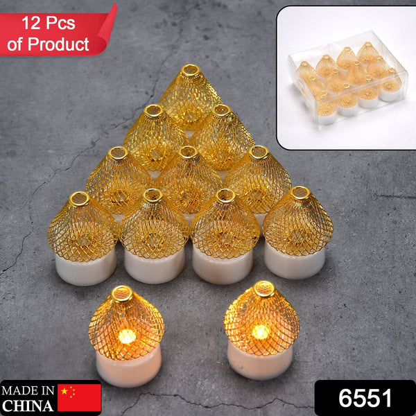 Flameless LED candles, 12 pieces, in decorative packaging