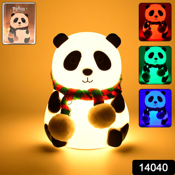 Panda 7-Color LED Silicone Touch Lamp (1 Pc) with Rechargeable Night light and Touch Gesture for Kids’ Room, Soft Glow Decor for a Peaceful Sleep and an Adorable Christmas Gift (1 Pc)