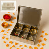 Multipurpose Premium Stainless Steel Jewelry Storage Organizer Box with 6 Compartments (1 Pc)