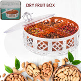 Round Silver 4-Section Dry Fruit Gift Box