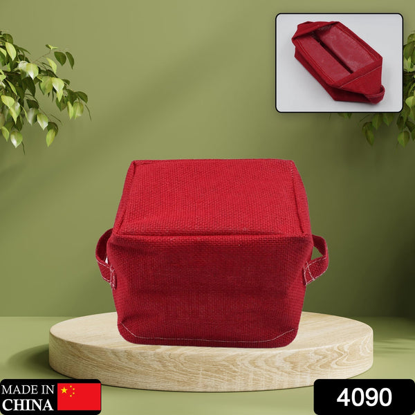 Small, foldable bag for storage, suitable for various uses at home.