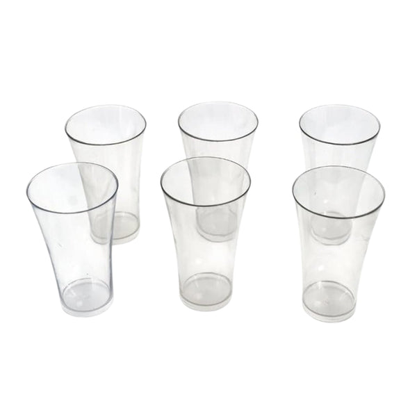 Stylish look Plastic Juicy Glass, Transparent Glasses Set 300ml (6pcs)