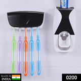 Toothbrush holder with toothpaste dispenser