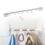 Wall-mounted rack, 8 hooks, stainless steel for kitchen