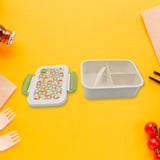 Leak-proof lunch box with 3 sections and included spoon