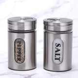 Multi-purpose Seasoning Bottle, Salt and Pepper Shakers Stainless Steel and Glass Set with Adjustable Pour Holes For Home Cooking Picnic, Camping Ration Salt Shakers (1 Pc)