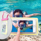 Waterproof mobile pouch, transparent, for underwater protection