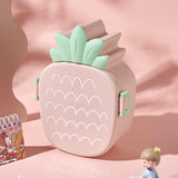 5729 Kids Lunch Box Cute Pineapple Shaped Bento Box with Fork Spoon Snack Candy Container Microwave Portable Office Lunch Box (1 Pc / With Spoon, Fork & Color Box)