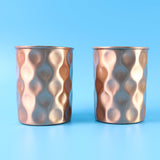 Diamond Cut Copper Water Bottle 2 Glasses with Gift Box (3 Pcs Set)
