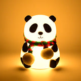Panda 7-Color LED Silicone Touch Lamp (1 Pc) with Rechargeable Night light and Touch Gesture for Kids’ Room, Soft Glow Decor for a Peaceful Sleep and an Adorable Christmas Gift (1 Pc)
