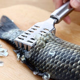 Fish Scale Remover Scraper Stainless Steel Fish Cutting Tools Sawtooth Easily Remove Fish Scales-Cleaning Brush Scraper Kitchen Tool-