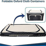 Foldable Steel Frame Clothes Living Storage Organizer Handled Bag Box for Large Size Bedding, Blankets, Women Saree, Toys &amp; Cloth Storage Box