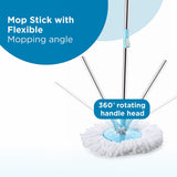 8714 RAPID STEEL SPINNER BUCKET MOP 360 DEGREE SELF SPIN WRINGING WITH 2 ABSORBERS FOR HOME AND OFFICE FLOOR CLEANING MOPS SET 