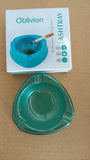 Oblivion Heavy-Duty Transparent Plastic Ashtray with Triple Rest Slots – Anti-Slip Base (1 Pc)