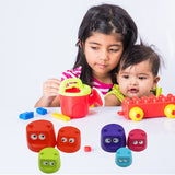 Monster Cups - Activity Toy for Babies 5+ Months Plastic Multicolor Infant & Preschool Toys Develops Motor & Reasoning Skills Birthday Gifts for Boys Girls Age 5+ Months Kids (1 Set)