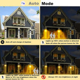 Solar Wall Lights Outdoor, Wireless Auto Chargeable Porch Lights Fixture, Solar Wall Lamp with 3 Modes & Motion Sensor, Waterproof Exterior Lighting with Panel for Front Door, Security