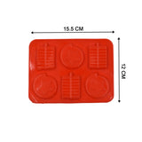 4882 6cavity Chocolate Mould Tray | Cake Baking Mold | Flexible Silicon Ice Cupcake Making Tools