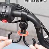 8742 Multi-Purpose Strong Pushchair Hook Clip Baby Carriage Hook 360Degree Rotating Black Stroller Clip for Hanging Bag, Baby Carriage Hook for Cars, Wheelchairs, Walking Aids, Bicycles, Shopping Trolley, Bicycles (1 Pc)