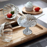 Designer glass bowl, decorative crystal touch, ideal for fruit display.