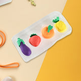 Mini Cute Vegetables and Fruits Erasers or Pencil Rubbers for Kids, 1 Set Fancy & Stylish Colorful Erasers for Children, Eraser Set for Return Gift, Birthday Party, School Prize, 3D Erasers  (4 pc Set)