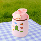 Stainless Steel Vacuum Insulated Water Bottle with Handle & Sticker (700 ML)