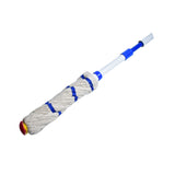 Mop stick set with expandable stainless steel rod, handle, and mop head for versatile cleaning.