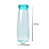 5213 Glass Fridge Water Bottle Plastic Cap With Two Water Glass For Home & Kitchen Use 