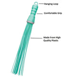 4024 Plastic Hard Bristle Broom for Bathroom Floor Cleaning and Scrubbing, Wet and Dry Floor Cleaning 