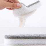 Triangle-shaped cleaning brush for kitchen, bathroom cleaning tasks