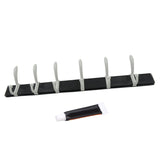 Wall Door Hook Rail | 6 Hook Hanger for Clothes & Hats | With Eco-Friendly Adhesive
