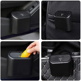 Mini Car Trash Can with Lid, Waterproof Car Trash Bin Storage Box (1 Pc)