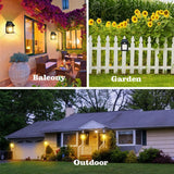 Solar Wall Lights Outdoor, Wireless Auto Chargeable Porch Lights Fixture, Solar Wall Lamp with 3 Modes & Motion Sensor, Waterproof Exterior Lighting with Panel for Front Door, Security