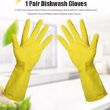 Rubber cleaning gloves with textured grip for better hold