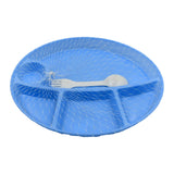 Plastic Food Plates / Biodegradable 5 Compartment Plate With Spoon for Food Snacks / Nuts / Desserts Plates for Kids, Reusable Plates for Outdoor, Camping, BPA-free (1 Pc)