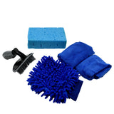 7565 Car / Bike Cleaning Combo Microfiber Car Wash Sponge and Gloves, Automobile Cleaning Sponges, 2 Wash Towel, 1 Brush, 1 Sponge, 1 Gloves, Car Wash Cleaning Tools Kit (5 Pcs Set)