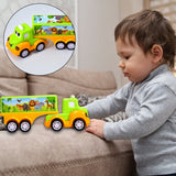 Colorful green and yellow toy truck for kids