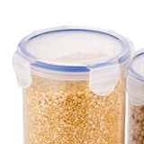 5828 Round Plastic Airtight Food Storage Containers with Leak Proof Locking Lid Storage container set of 3( Approx Capacity 500ml,1000ml,1500ml, Transparent) - 3 Pc Set