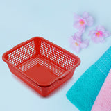 Medium size plastic washing basket for vegetables and fruits, versatile dish rack organizer.