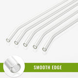 Reusable Glass Straws Clear Glass Drinking Straw 5Pc