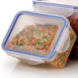 5827 Rectangle ABS Airtight Food Storage Containers with Leak Proof Locking Lid Storage container set of 3 Pc (Approx Capacity 500ml,1000ml,1500ml, Transparent)