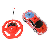 Plastic Remote Control Car, Remote Control Racing car with Two Function Backward and Forward. Handle Design Remote. Best Birthday Gift, Birthday Return Gift with Rechargeable Battery For Car