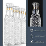 Kids' water bottle with diamond cut pattern, from the side