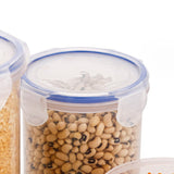 Three-piece round food storage set featuring secure, airtight lids for effective preservation.