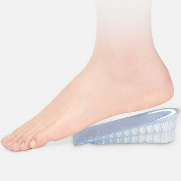 2 Pairs Heel Lift Inserts Height Increase Insole Invisible Heightening Insole Sillicone 3-Layer Heel Support Insoles Height-Adjustable Shoe Pads Foot Cushion for Shoes